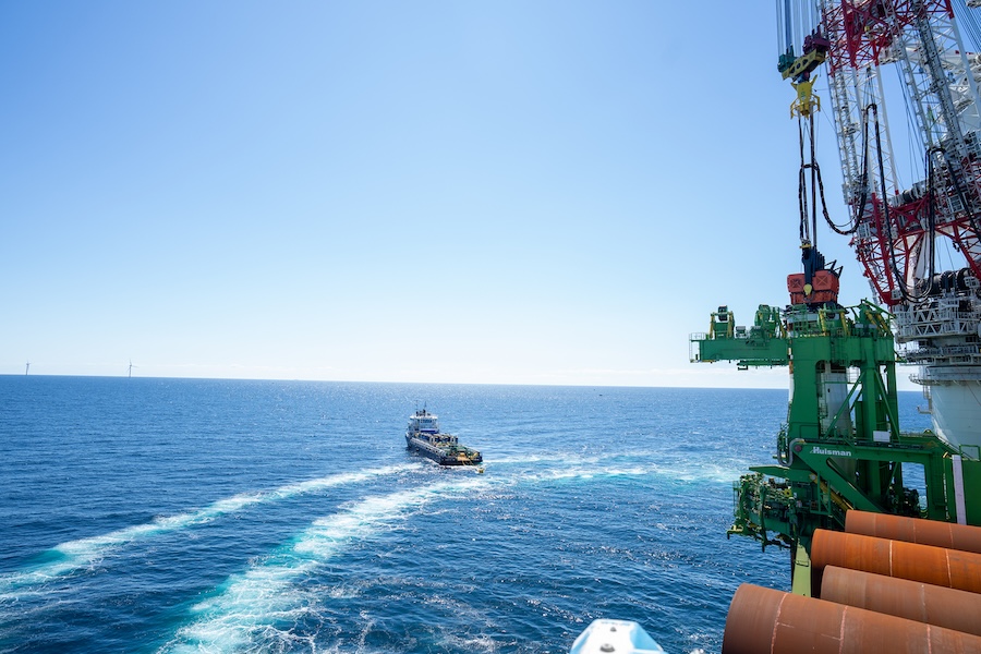 Installing the foundations of the commercial turbines