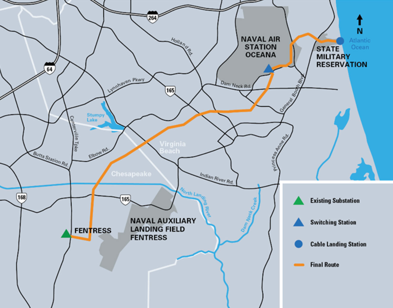 Map of routes